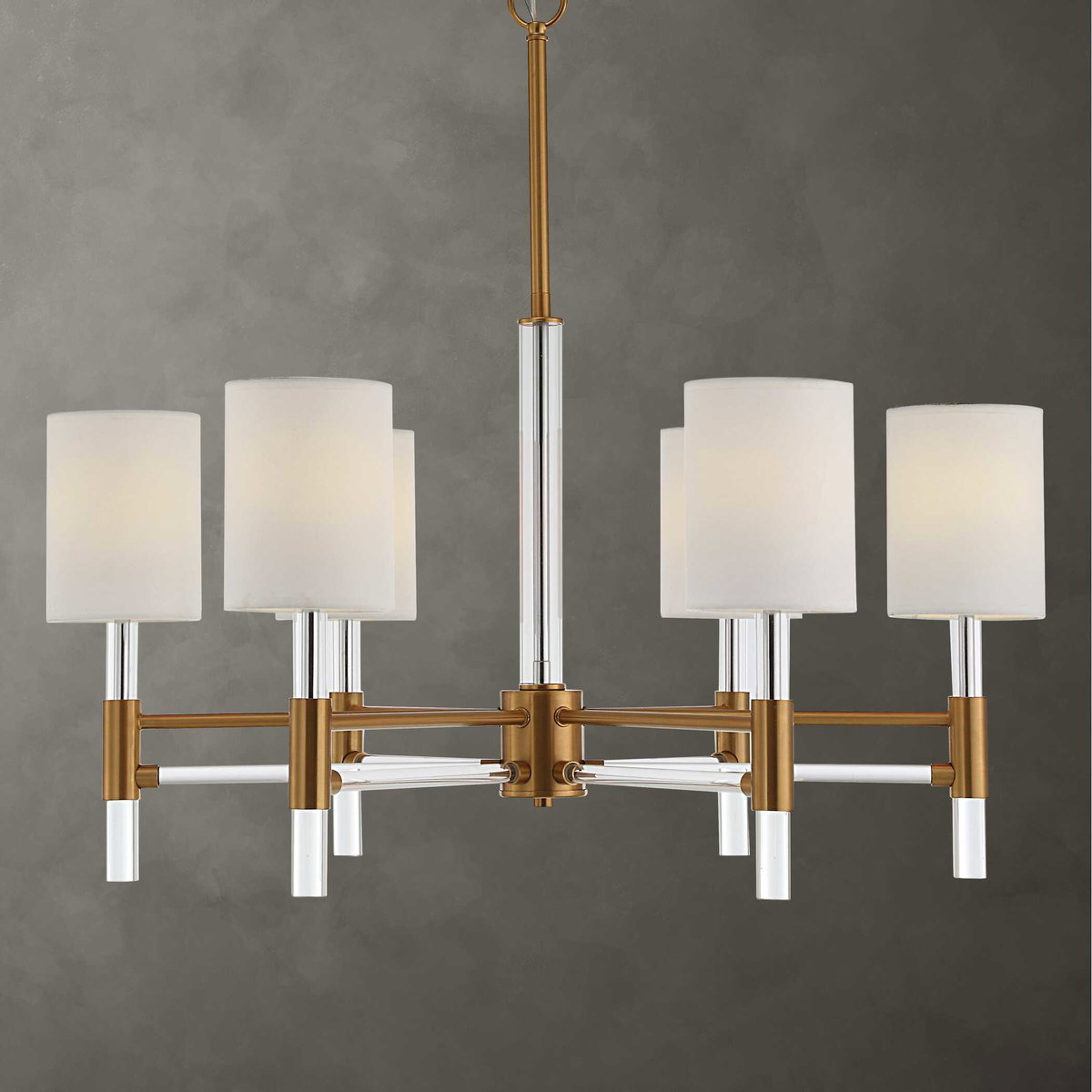 Welkin 6 Light Modern Chandelier, by Uttermost, 30" width x 27.75" height x 30" diameter x 30" depth View 1