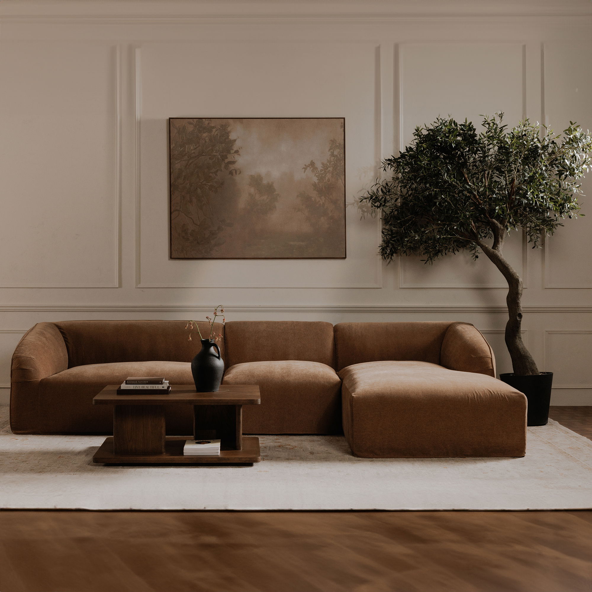 Casey Small Coffee Table Dark Brown, by Moe's Home, 40" width x 16" height x 30" depth View 9