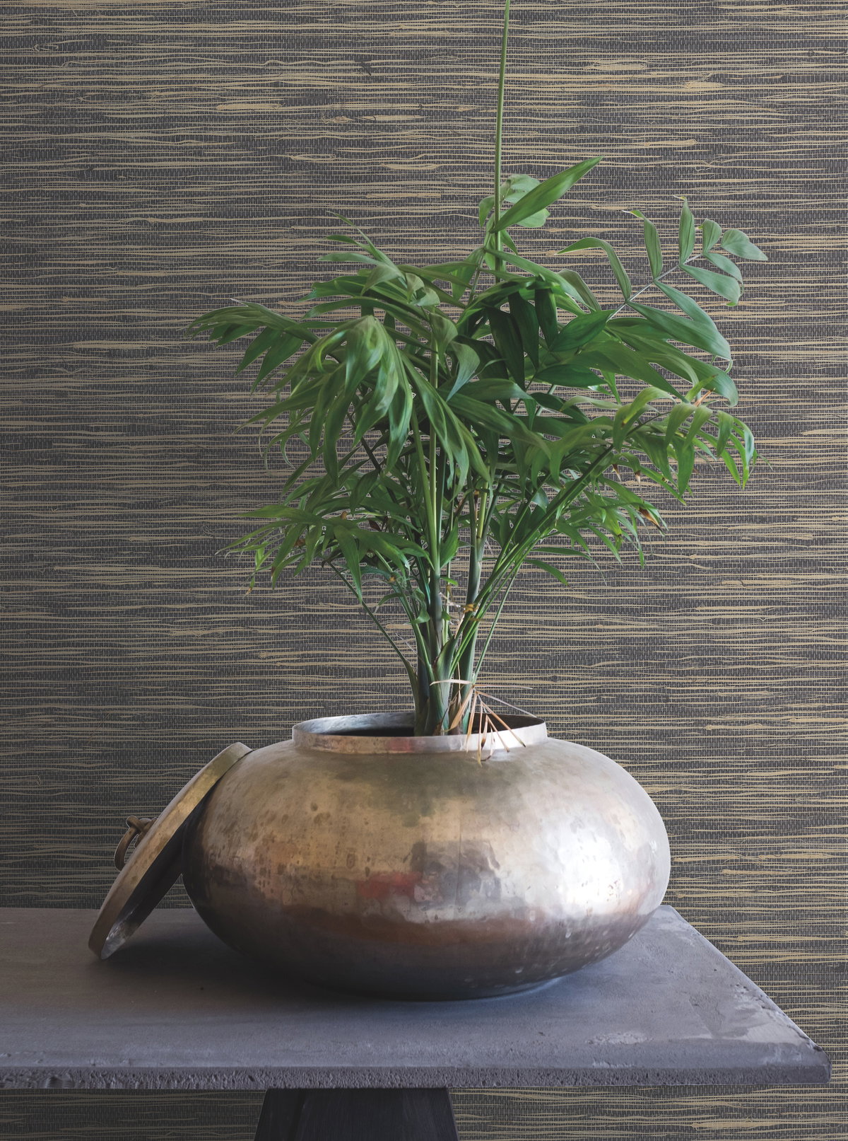 Threaded Jute Navy Wallpaper, by York Wall, 24' length x 3' width x 0.02" depth View 3