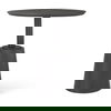 32' Round Black-Brown Wood Tabletop & Base with Black Metal Accent Pedestal Bistro Table thumbnail 0