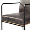 Stamford Backless 36.8in Seat Counter Stool | Black Leather with Metal, Counter & Bar Stool by Mercana, 18.25" length x 22.5" width x 36.75" height thumbnail 9