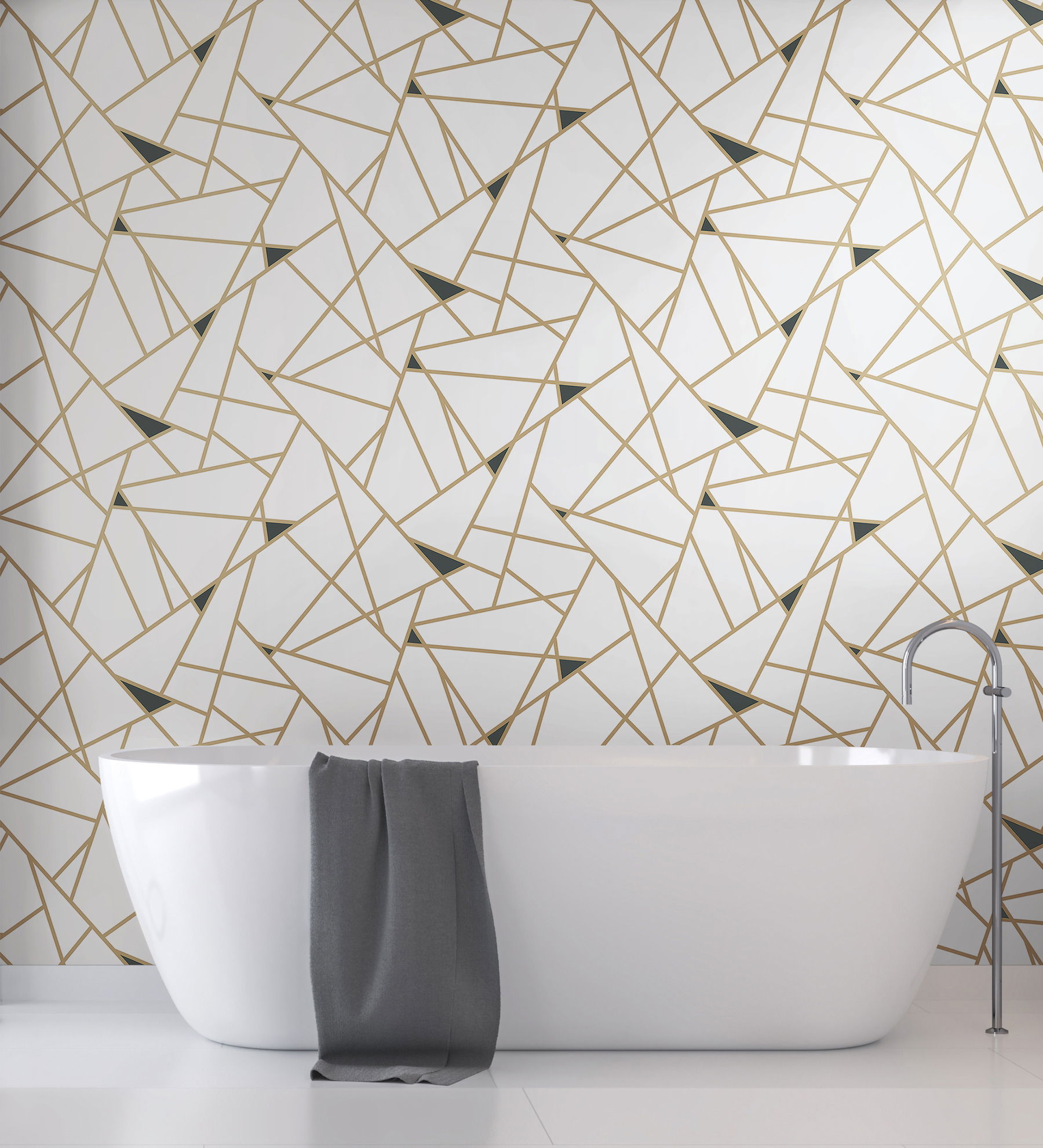 Prismatic Gold & Black Wallpaper, by York Wall, 27' length x 2'3" width x 0.02" depth View 3