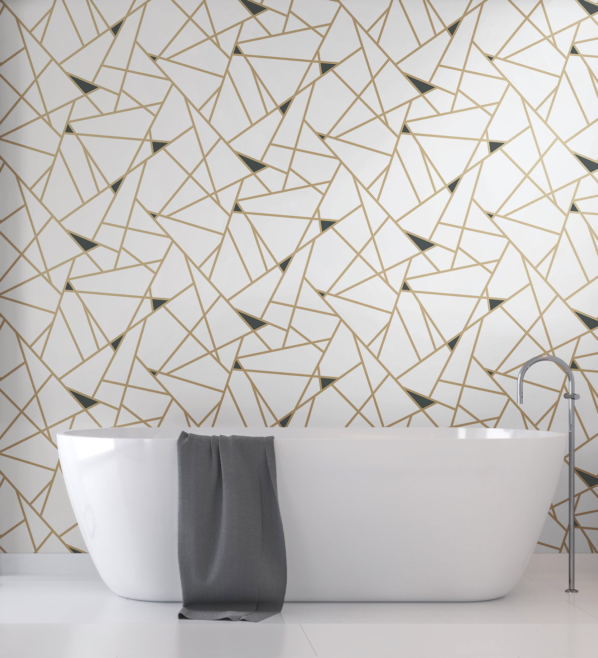 Prismatic Gold & Black Wallpaper, by York Wall, 27' length x 2'3" width x 0.02" depth View 3