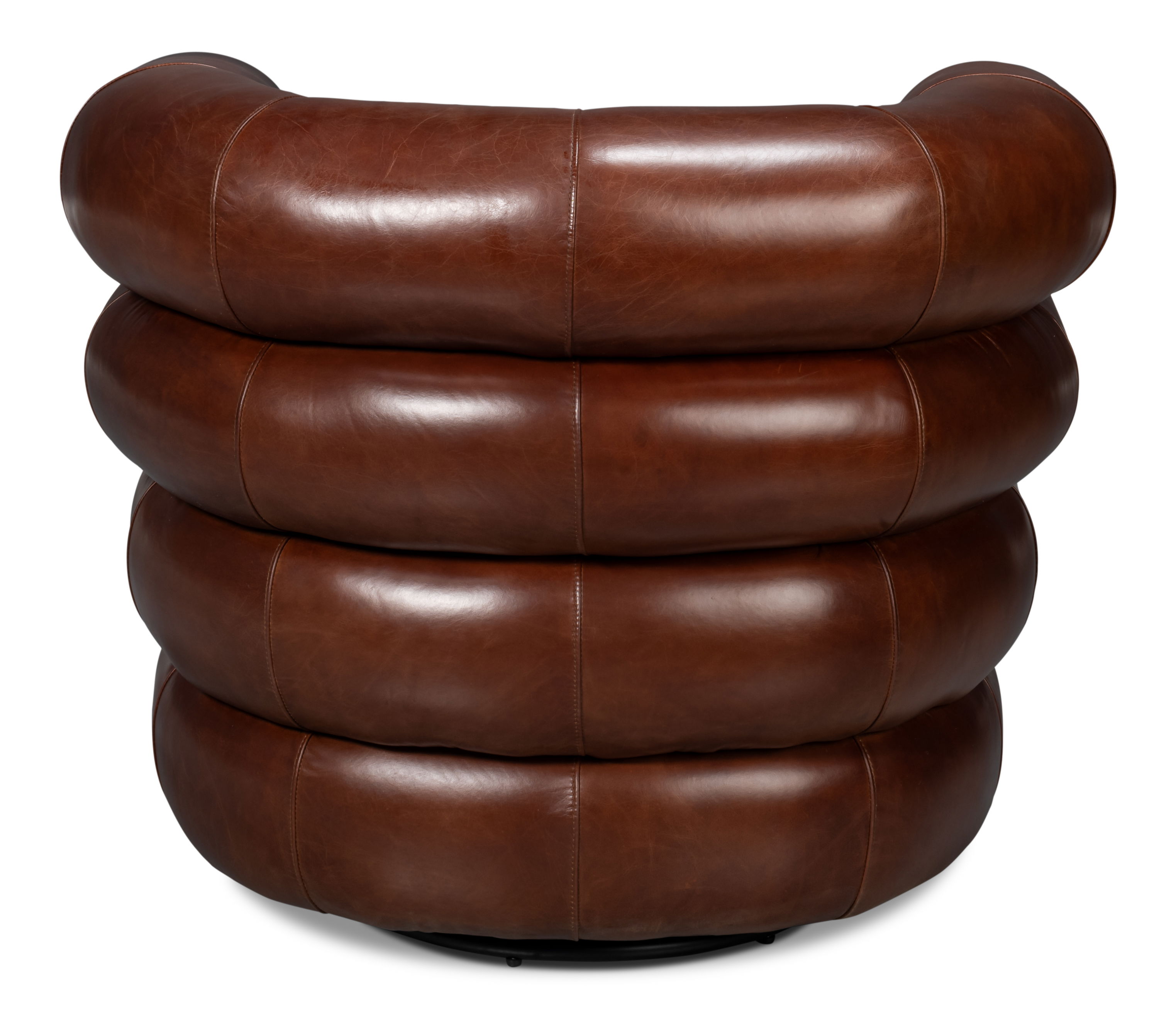 Rondo Leather Swivel Chair Brown large image 
