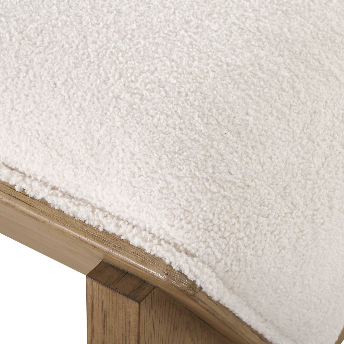 Wedged Ivory Fabric Bench, Benche by Uttermost, 59" width x 17" height x 19" depth View 7