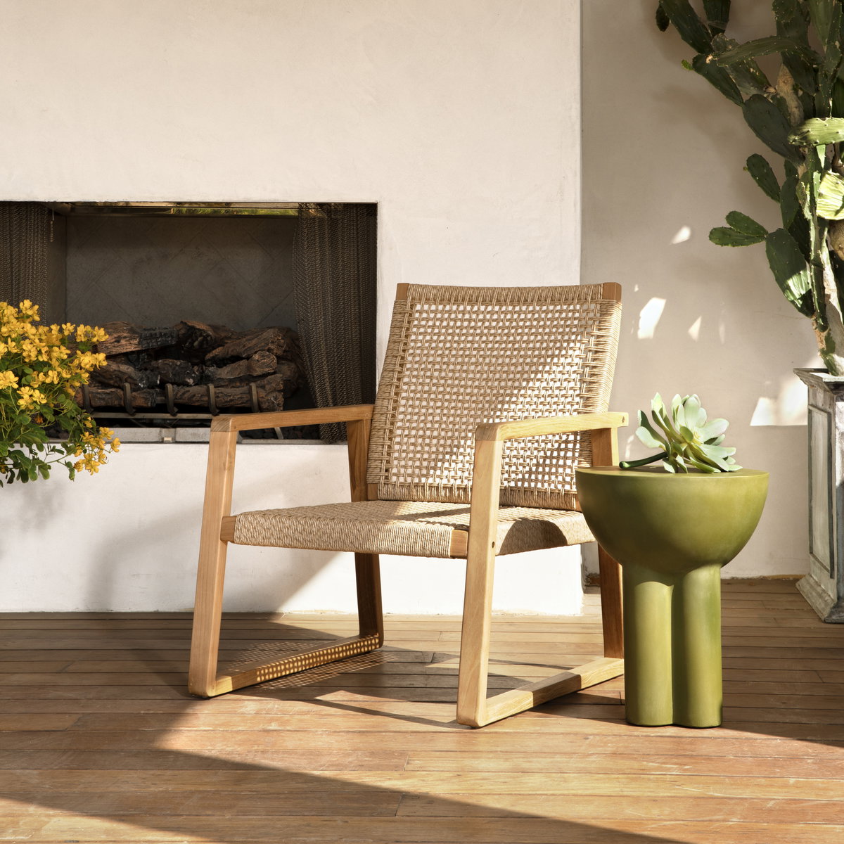 Fay Occasional Chair Nat, Accent Chair by Dovetail, 25.39" width x 32.5" height x 31.1" depth View 6
