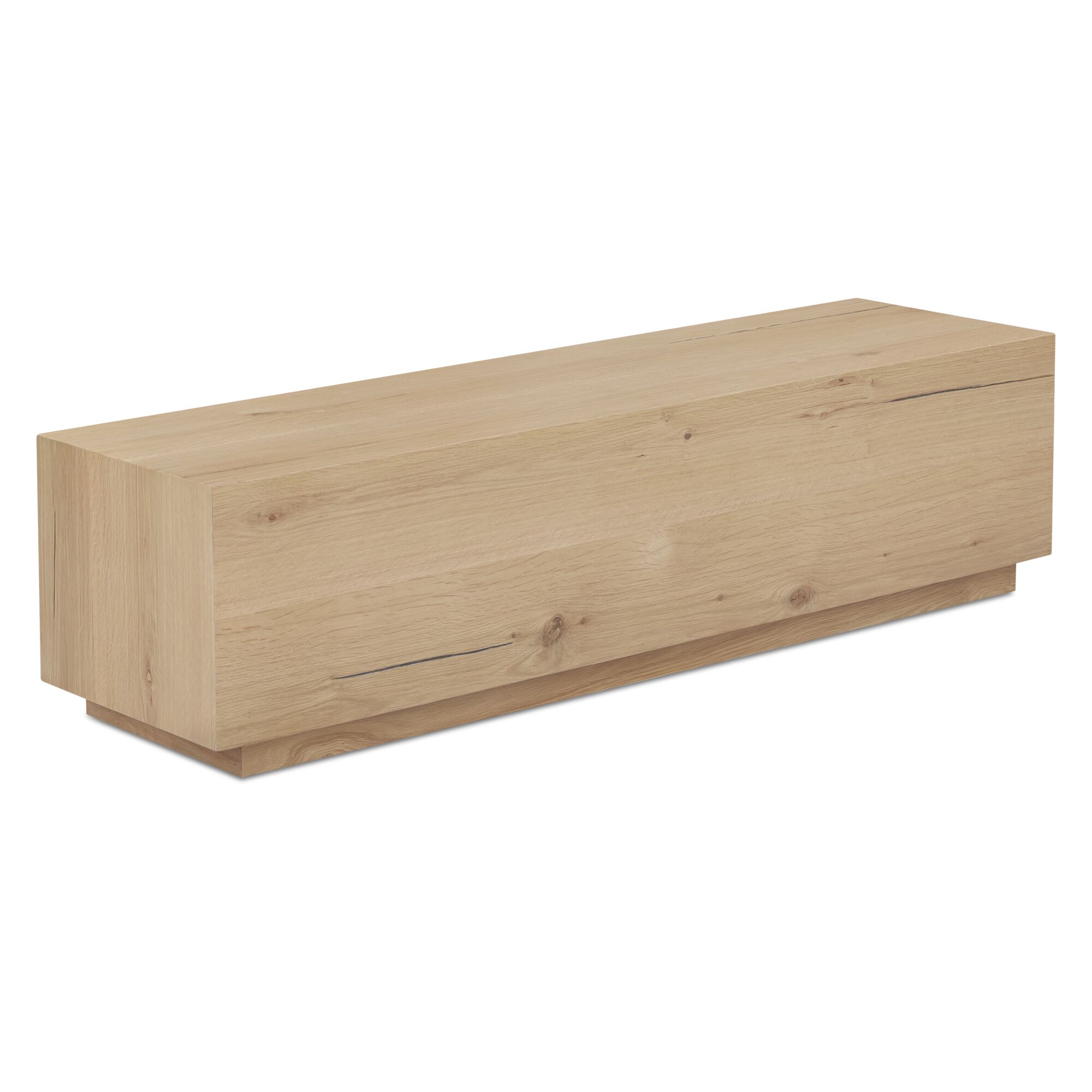 Sawyer Coffee Table Rustic Oak, by Moe's Home, 55" width x 14.5" height x 15.7" depth View 2