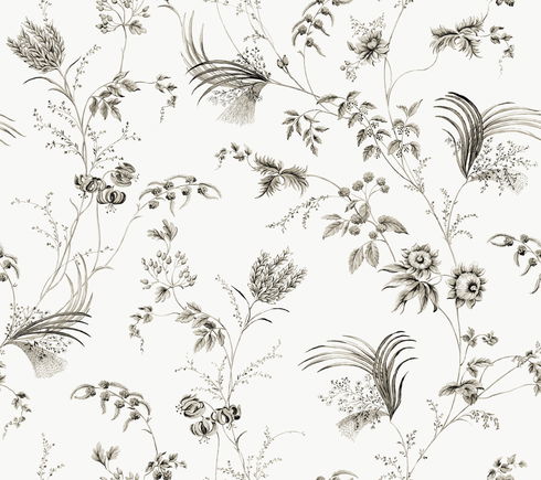Floral Lace Black Wallpaper