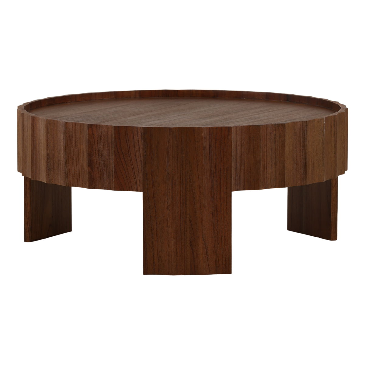 Cadwell Coffee Table Brown, by Dovetail, 35.43" width x 15.5" height x 35.43" depth View 1