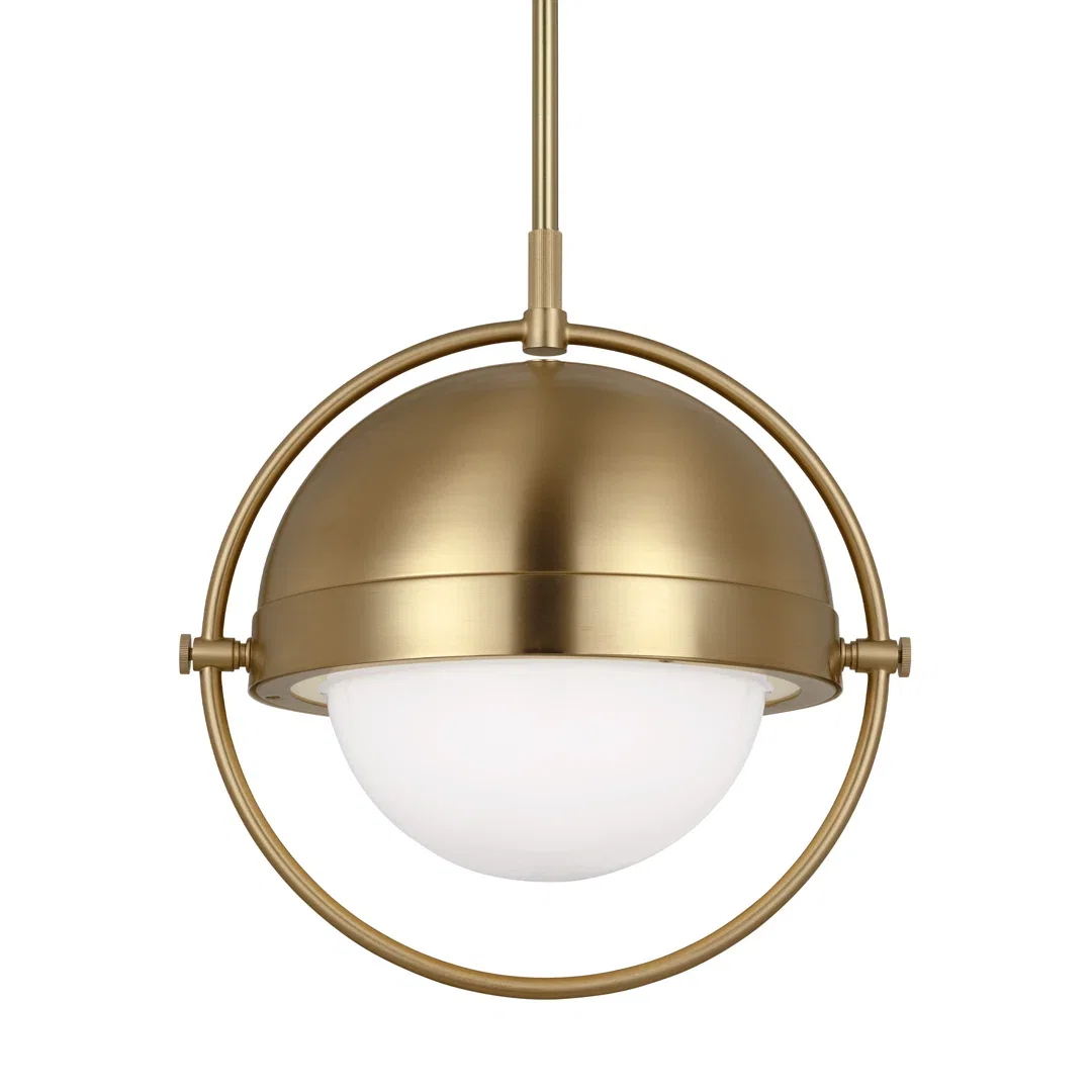 Bacall 1 - Light Sphere Globe Pendant, by Visual Comfort, 15.5" width x 16.75" height x 15.5" depth View 3