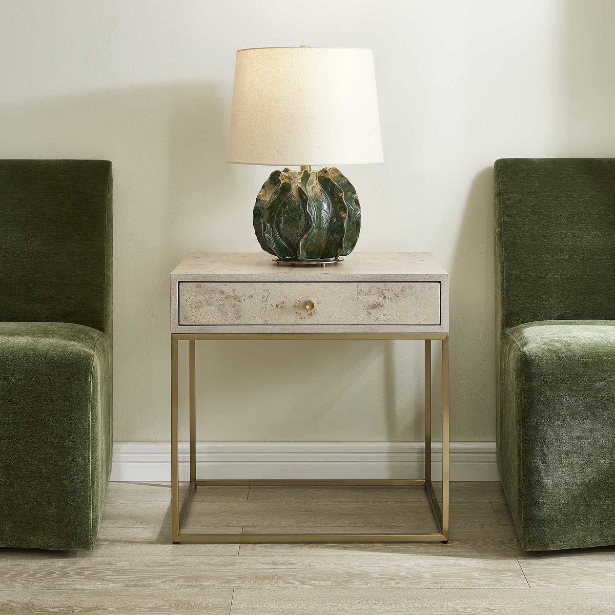 Pembrook Light Washed Side Table, Side & End Table by Uttermost, 25" width x 25" height x 18" depth View 2