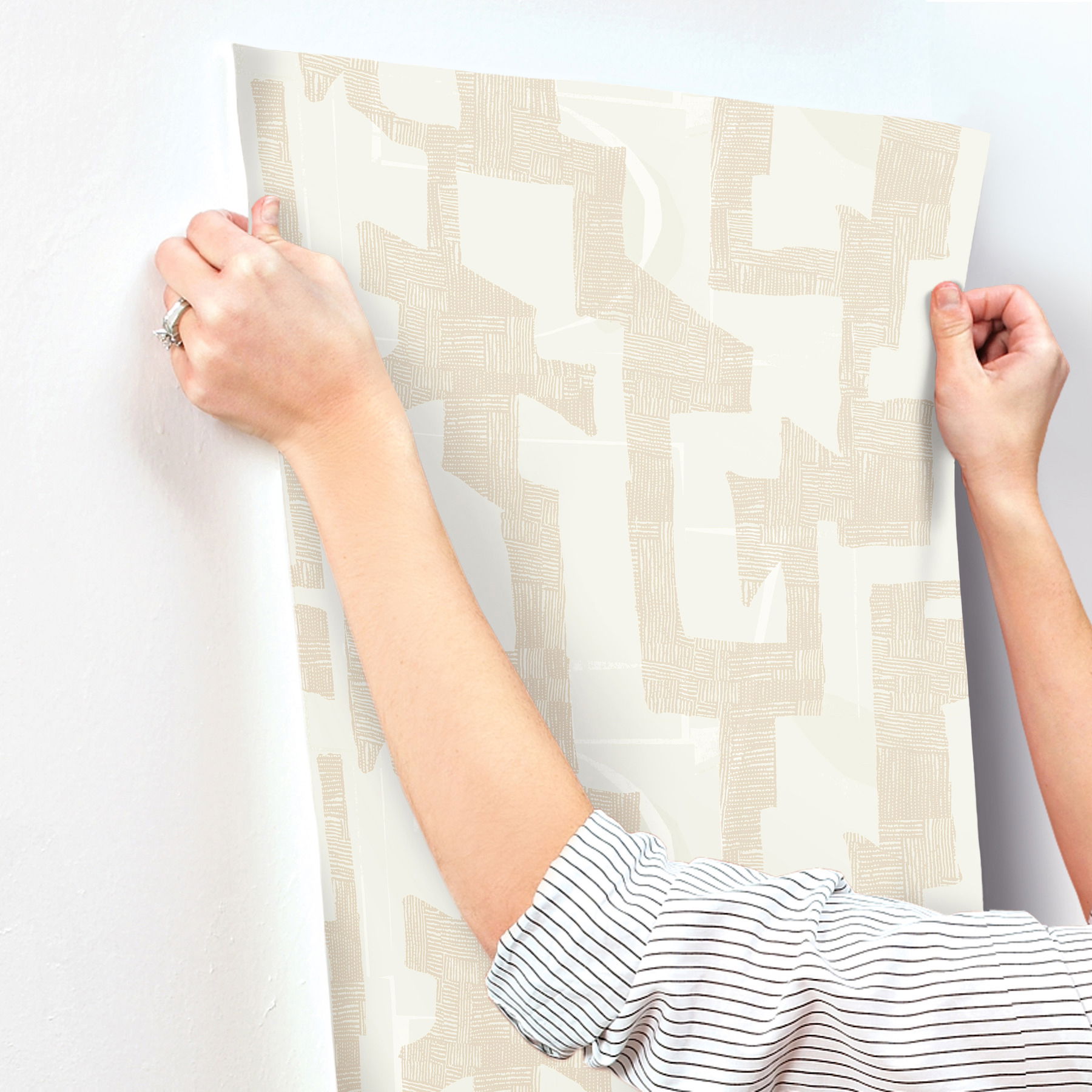 Modern Tribal Caramel & Cream Wallpaper large image 