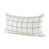 Suzanne 14x26 White/Black Square Pattern Decorative Pillow Cover, by Mercana, 14" length x 26" width x 0.2" height thumbnail 1