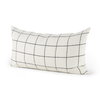 Suzanne 14x26 White/Black Square Pattern Pillow Cover, Decorative Pillow by Mercana, 14" length x 26" width x 0.2" height thumbnail 1