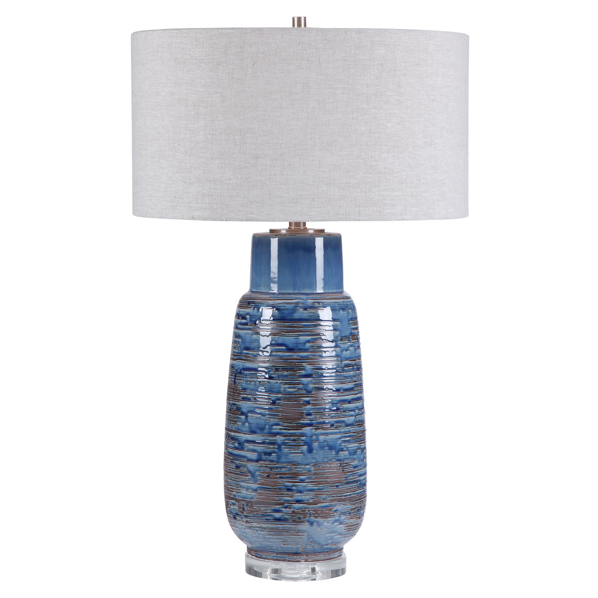 Magellan Blue Table Lamp, by Uttermost, 1'7" width x 2'7.5" height x 1'7" depth View 1