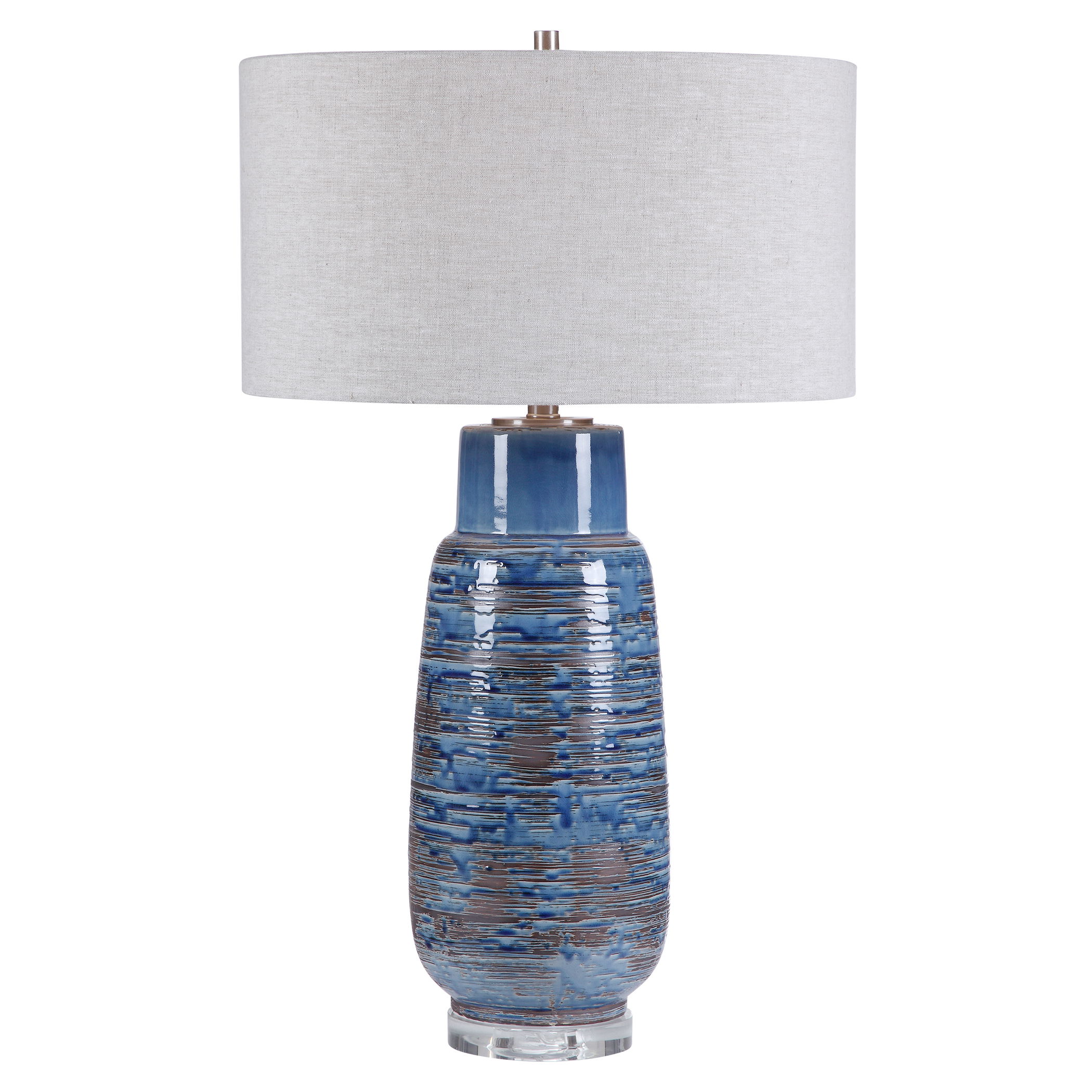 Magellan Blue Table Lamp, by Uttermost, 19" width x 31.5" height x 19" depth View 1