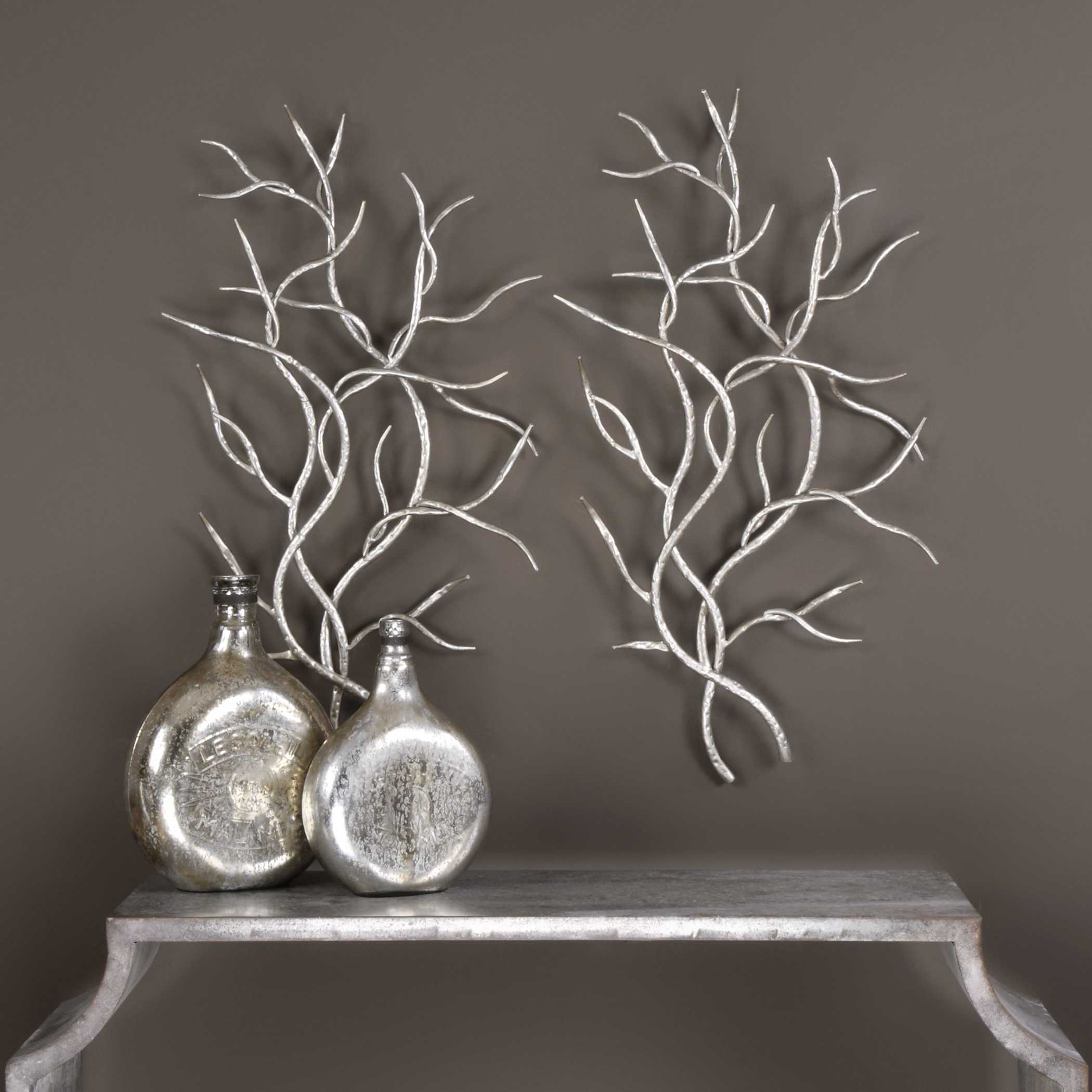 Silver Branches Wall Art Set/2 Silver Branches Wall Art Set/2 large image