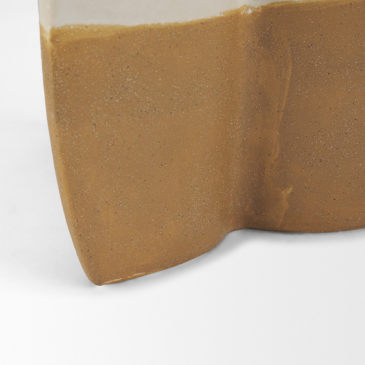 Vania Large Off White with Tan Textured Ceramic Vase, by Mercana, 10.43" length x 8.03" width x 15.5" height View 11