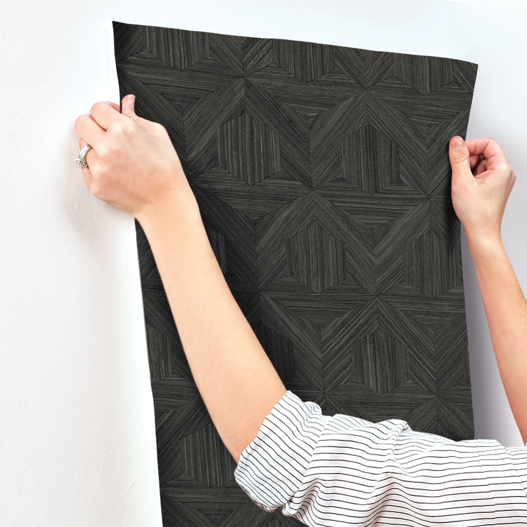 Parquet Black Wallpaper large image 