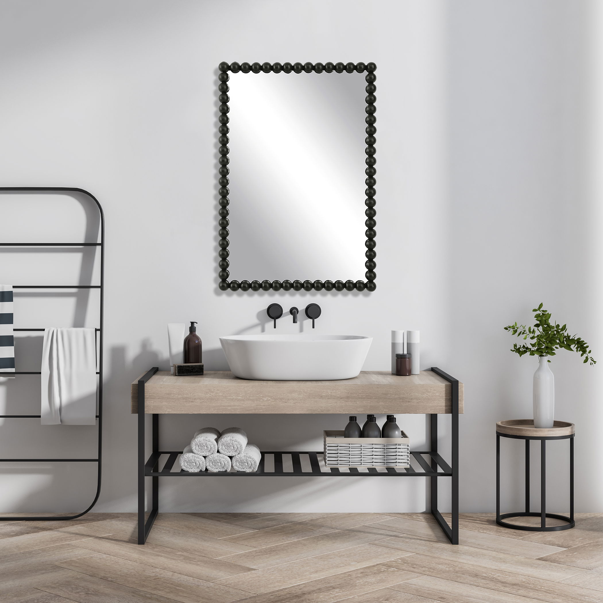 Serna Black Vanity Mirror large image 