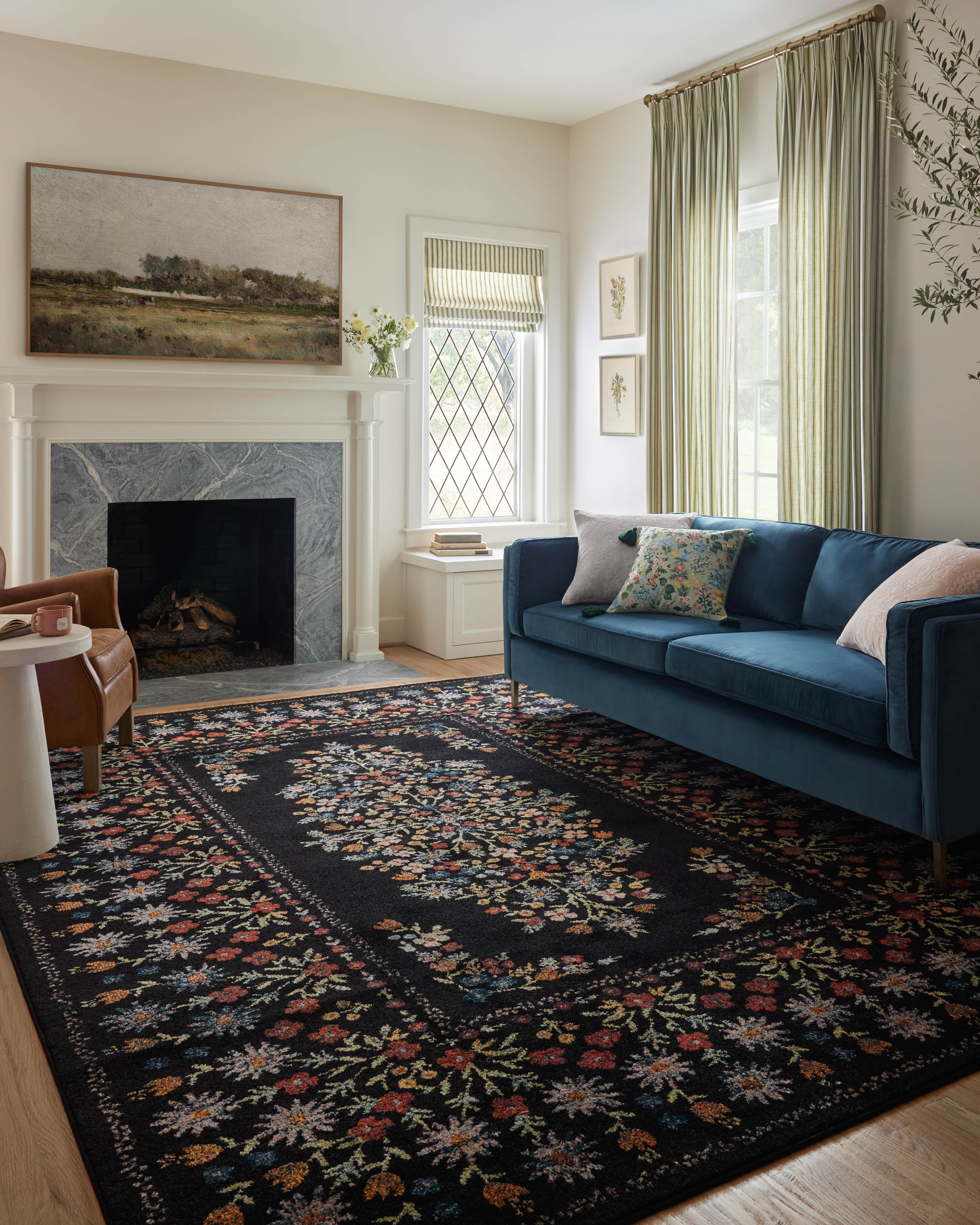 Rifle Paper Co. x Loloi Laurel Rug, 5'3" length x 7'8" width View 2