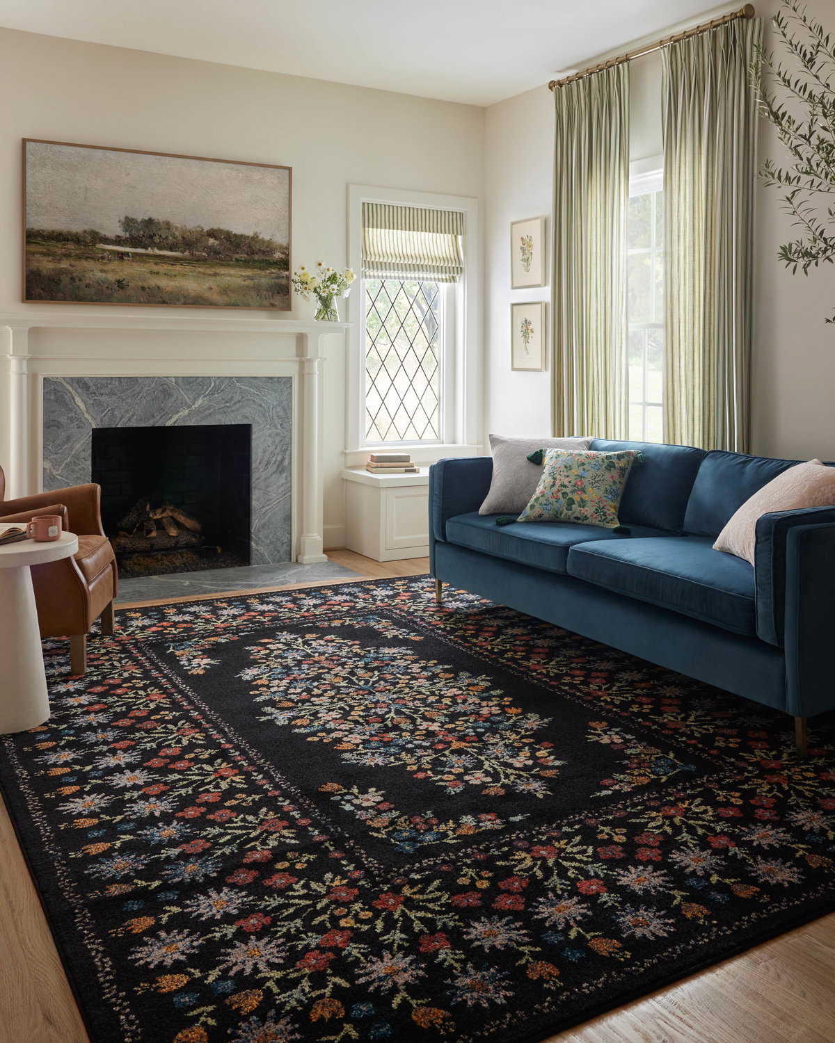 Rifle Paper Co. x Loloi Laurel Rug, 5'3" length x 7'8" width View 2