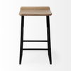 Conan 25' Seat Height Brown Wood Seat Black Metal Frame Counter Stool, Counter & Bar Stool by Mercana, 15" length x 15" width x 25" height thumbnail 6