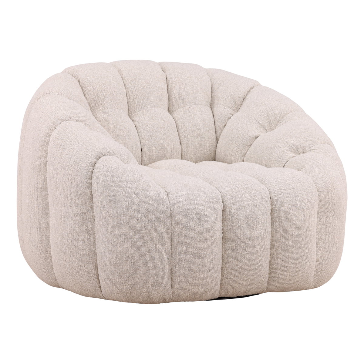 Rume Swivel Chair Cream, Accent Chair by Dovetail, 42.13" width x 30.71" height x 38.98" depth View 1