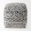 Farida   Dark Gray Wool and Polyester Patterned Pouf thumbnail 1