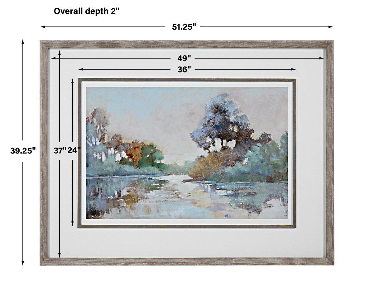Morning Lake Watercolor Framed Print, Painting by Uttermost, 51.25" width x 39.25" height x 2" depth View 3