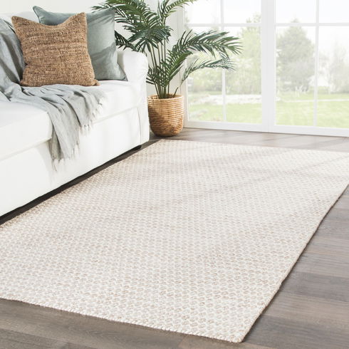 Eladio Handmade Flatweave Wool Beige Area Rug