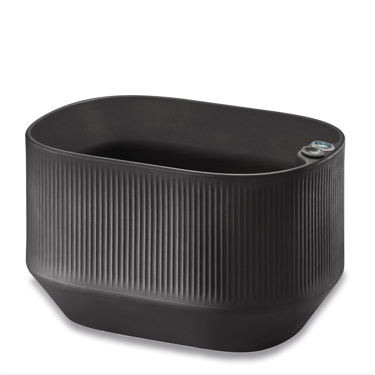 TruDrop Modular Self-Watering Mini Trough Planter - Indoor/Outdoor - Black, by Crescent Garden, 14" width x 12" height x 20" depth View 1