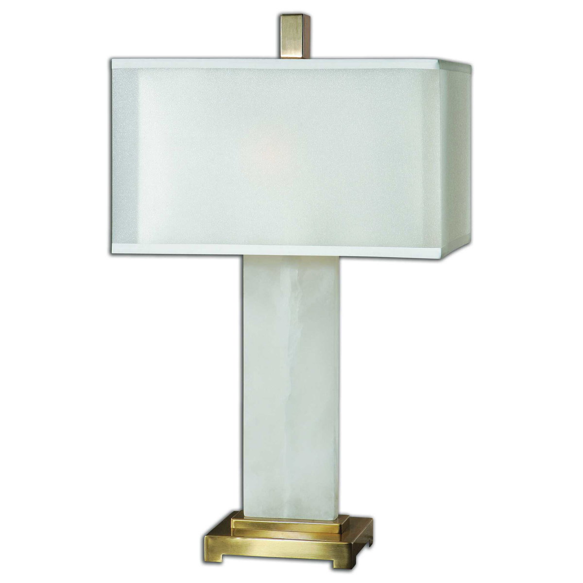 Athanas Alabaster Lamp, by Uttermost, 1'5" width x 2'5" height x 10" depth View 1
