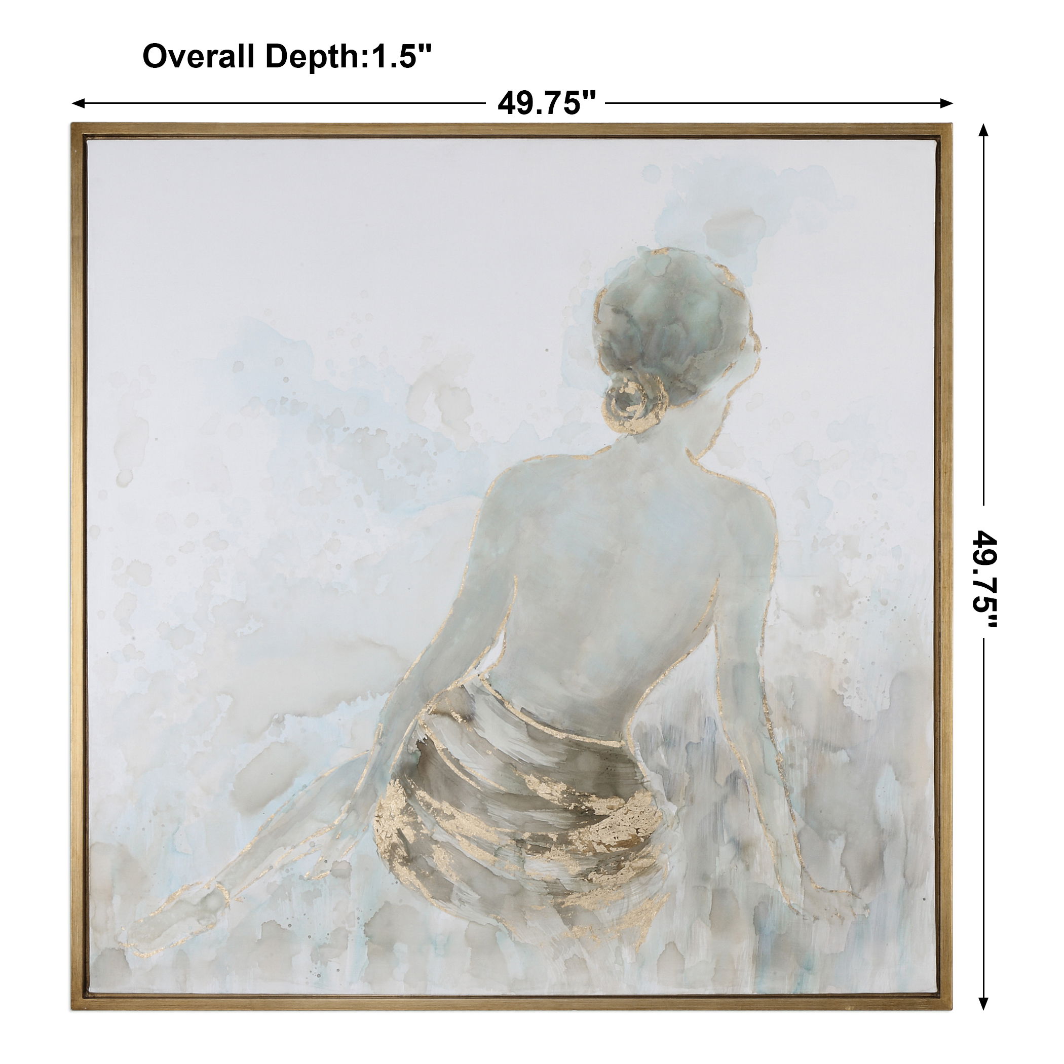 Gold Highlights Feminine Art, Painting by Uttermost, 49.75" width x 49.75" height x 1.5" depth View 3