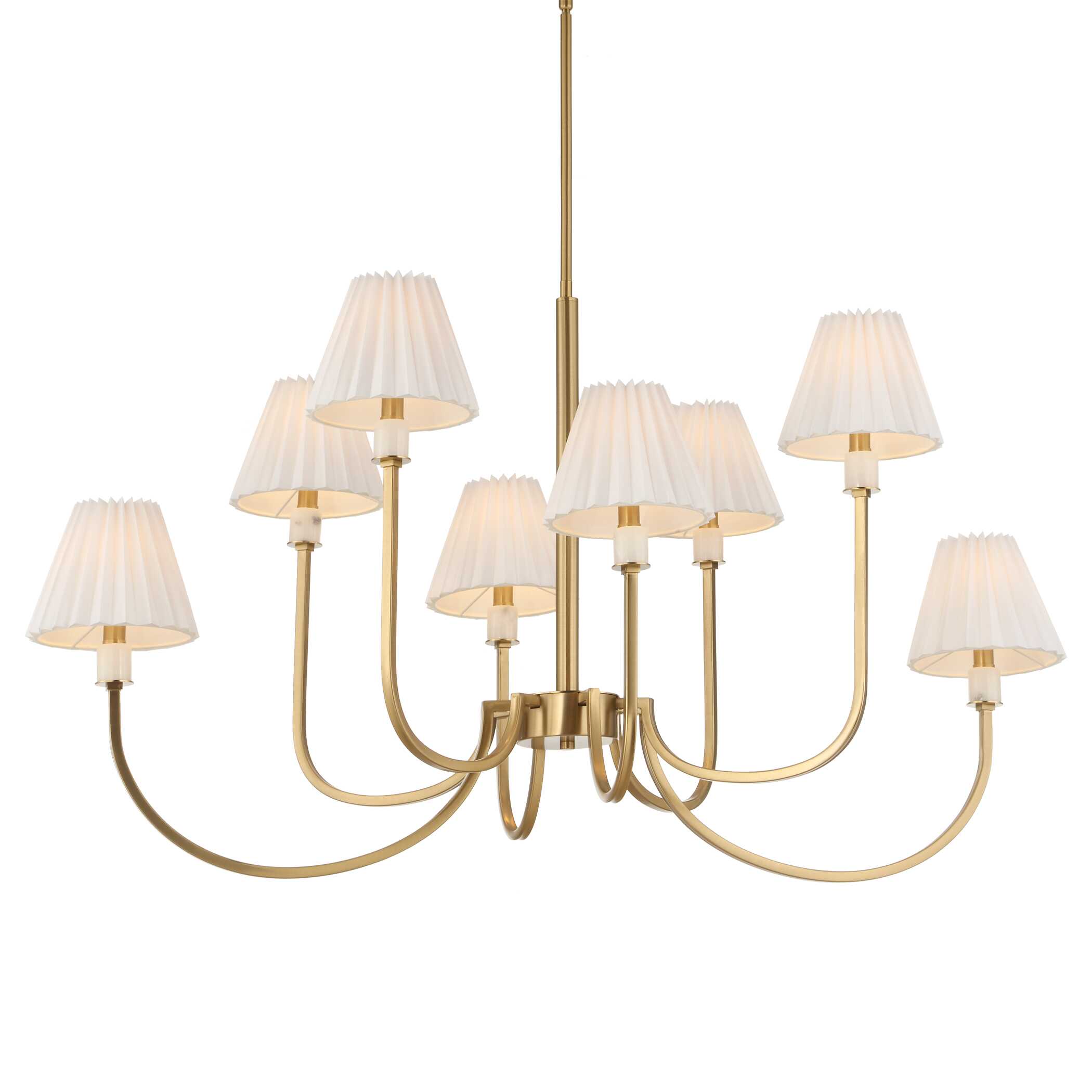 Poppins 8 Light Brass Chandelier, Ceiling Light by Uttermost, 45" width x 25" height x 24" depth View 5