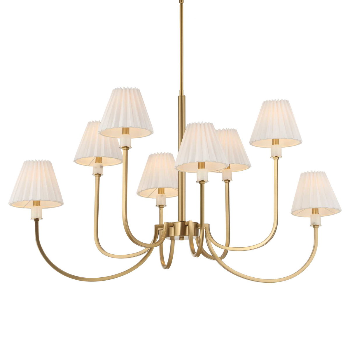 Poppins 8 Light Brass Chandelier, Pendant by Uttermost, 45" width x 25" height x 24" depth View 5