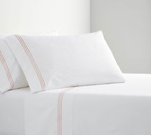 Online Designer Bedroom Grand Organic Percale Sheet Set, Queen, Soft Rose