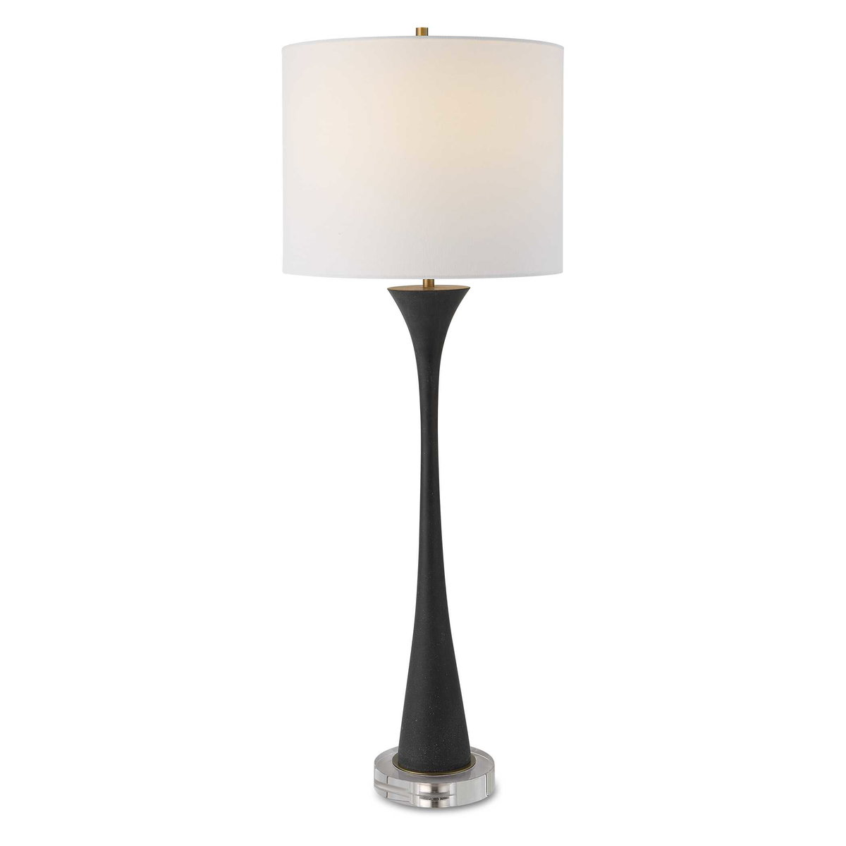 Fountain Black Stone Buffet Lamp, Table Lamp by Uttermost, 12" width x 34" height x 12" depth View 1