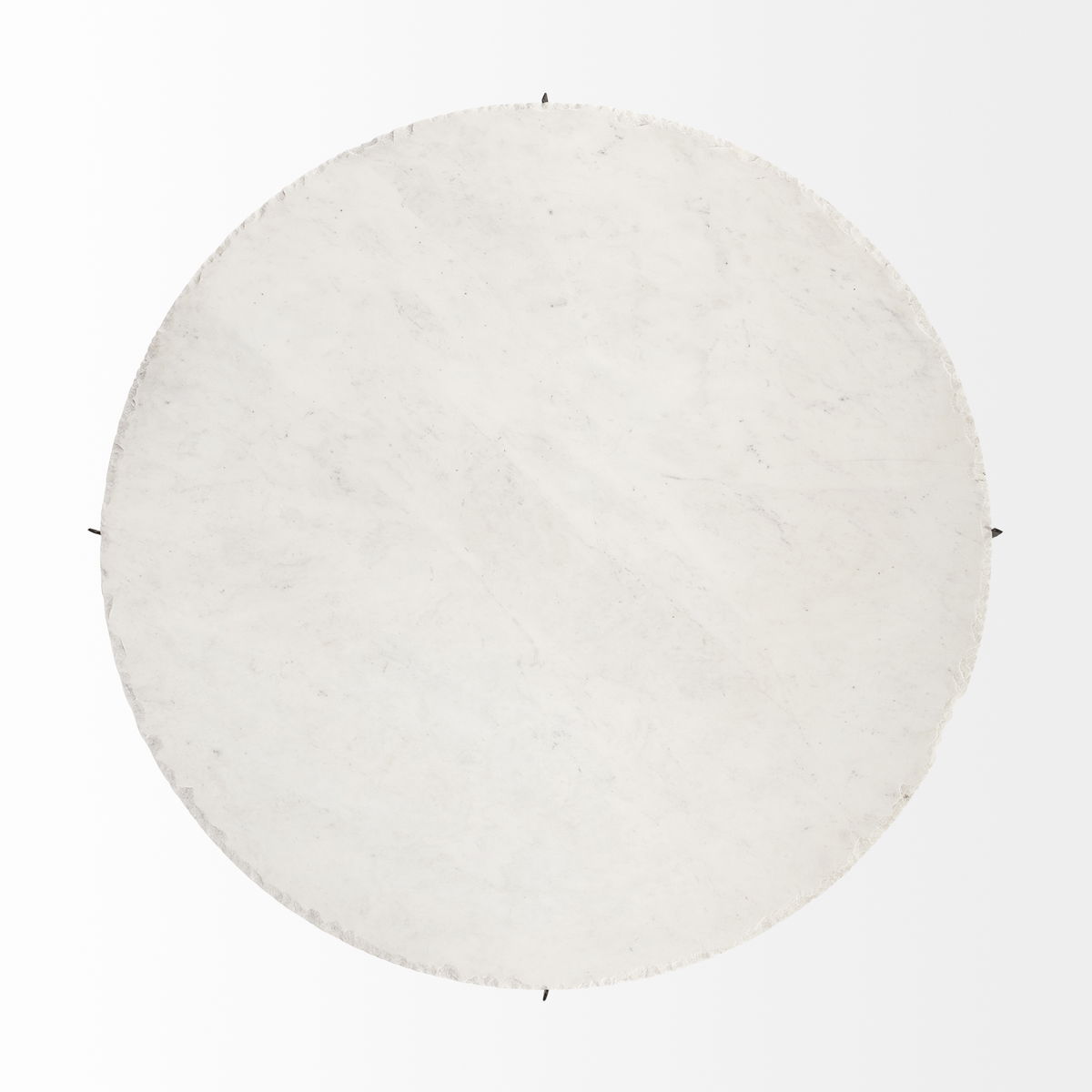 Reinhold 49' Round White Marble Top Gold Metal Base Coffee Table, by Mercana, 49" length x 49" width x 17" height View 10