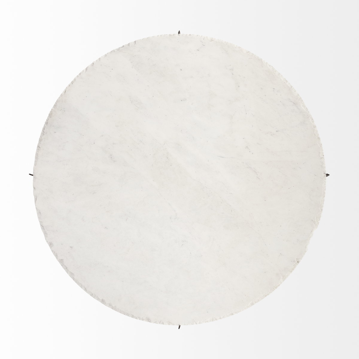 Reinhold 49' Round White Marble Top Gold Metal Base Coffee Table, by Mercana, 49" length x 49" width x 17" height View 10