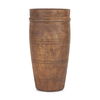 Porta Large Medium Brown Reclaimed Wooden Pot, Vase by Mercana, 5.5" length x 5.5" width x 11" height thumbnail 1