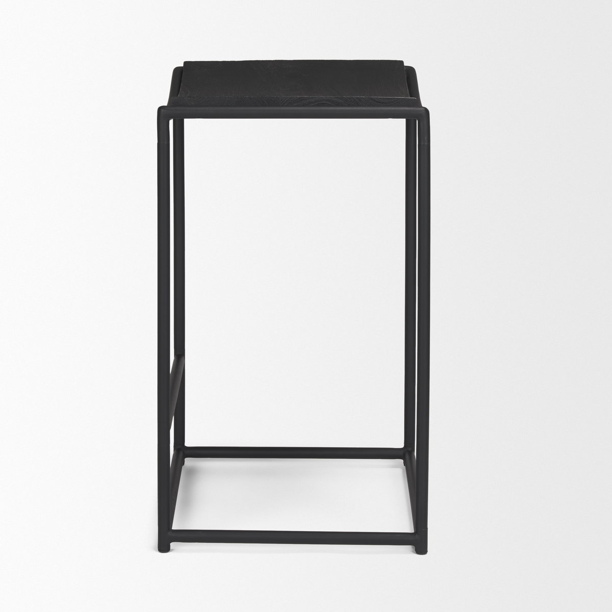 Taniel Backless 26in Seat Counter Stool | Black Wood with Black Metal, Counter & Bar Stool by Mercana, 18" length x 16" width x 27.25" height View 7