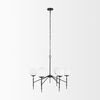 Edie Matte Black Metal with Frosted Glass Globes 6-Light Chandelier, by Mercana, 29.92" length x 29.92" width x 24.02" height thumbnail 3
