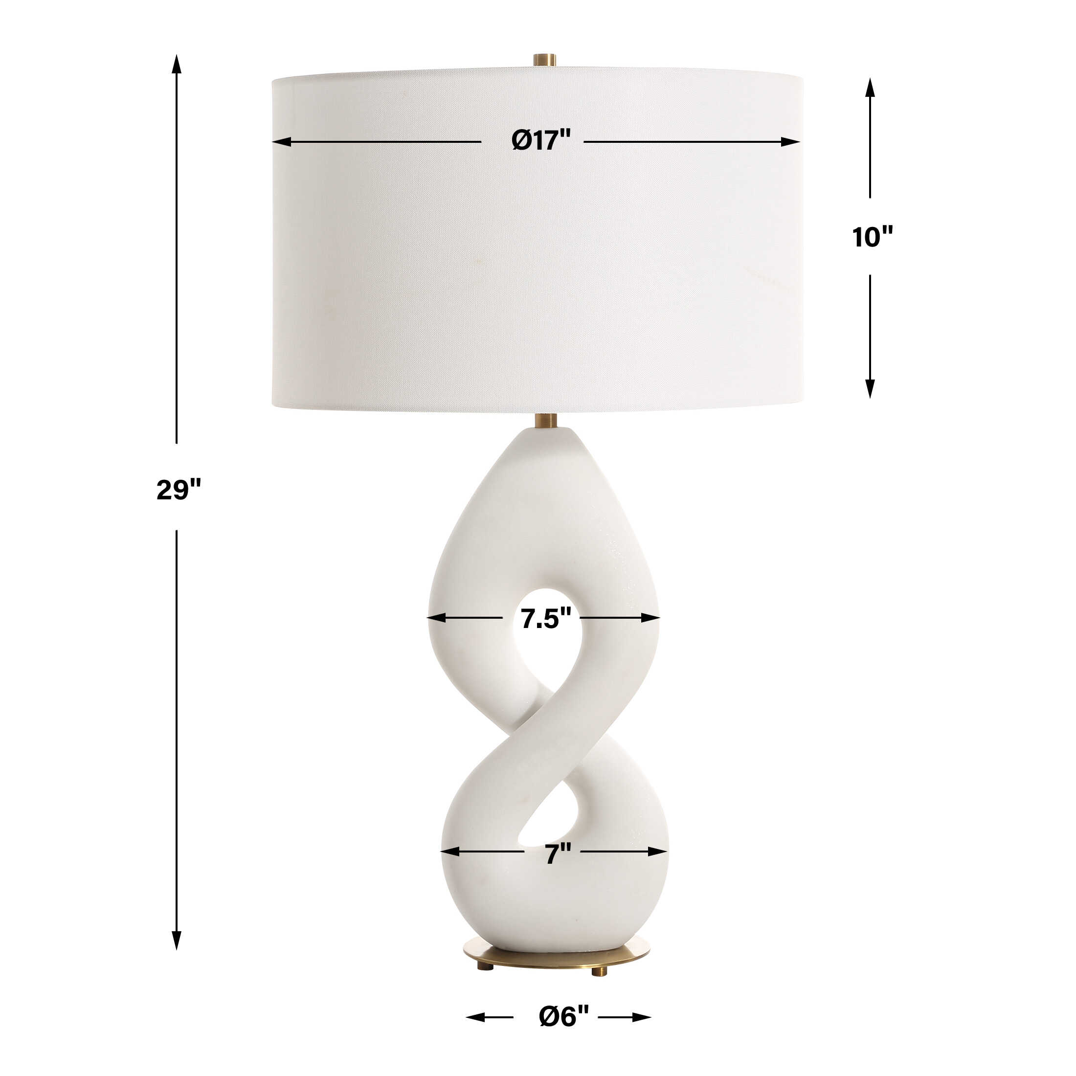 Meridian Ivory Stone Table Lamp large image 