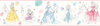 Disney Princess Pretty Elegant Blue & Green Border, Wallpaper by York Wall, 9' length x 9" width x 0.02" depth thumbnail