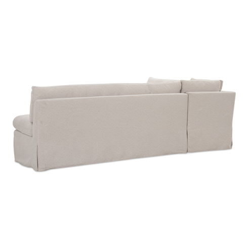 Fable Slipcover Dining Banquette L-shape Beige  100.5in
