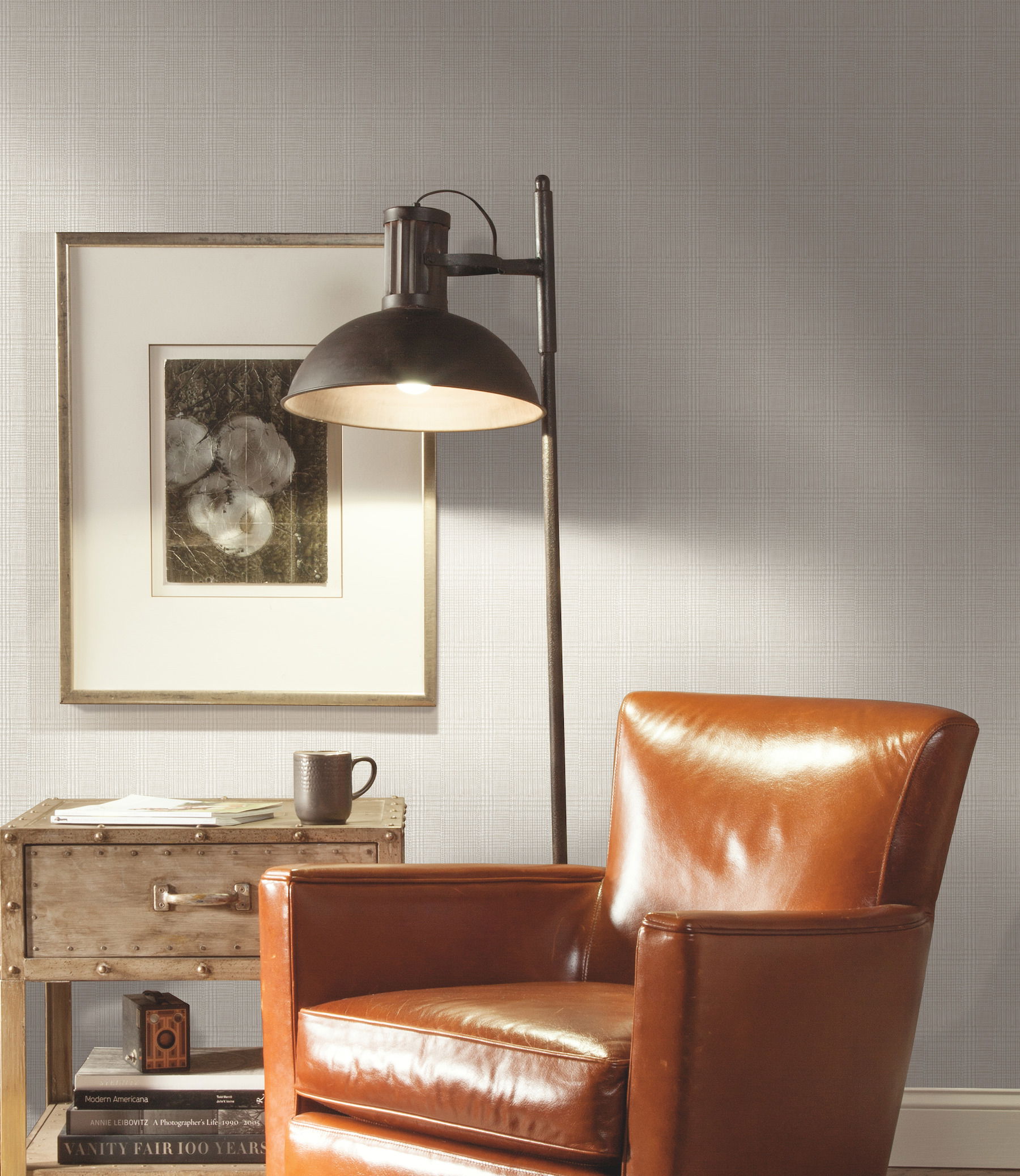 Shirting Plaid Off White Wallpaper, by York Wall, 27' length x 2'3" width x 0.02" depth View 3