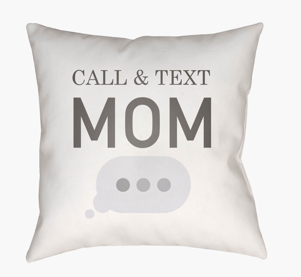 Call & Text Accent Pillow, Decorative Pillow by Surya, 18" length x 18" width