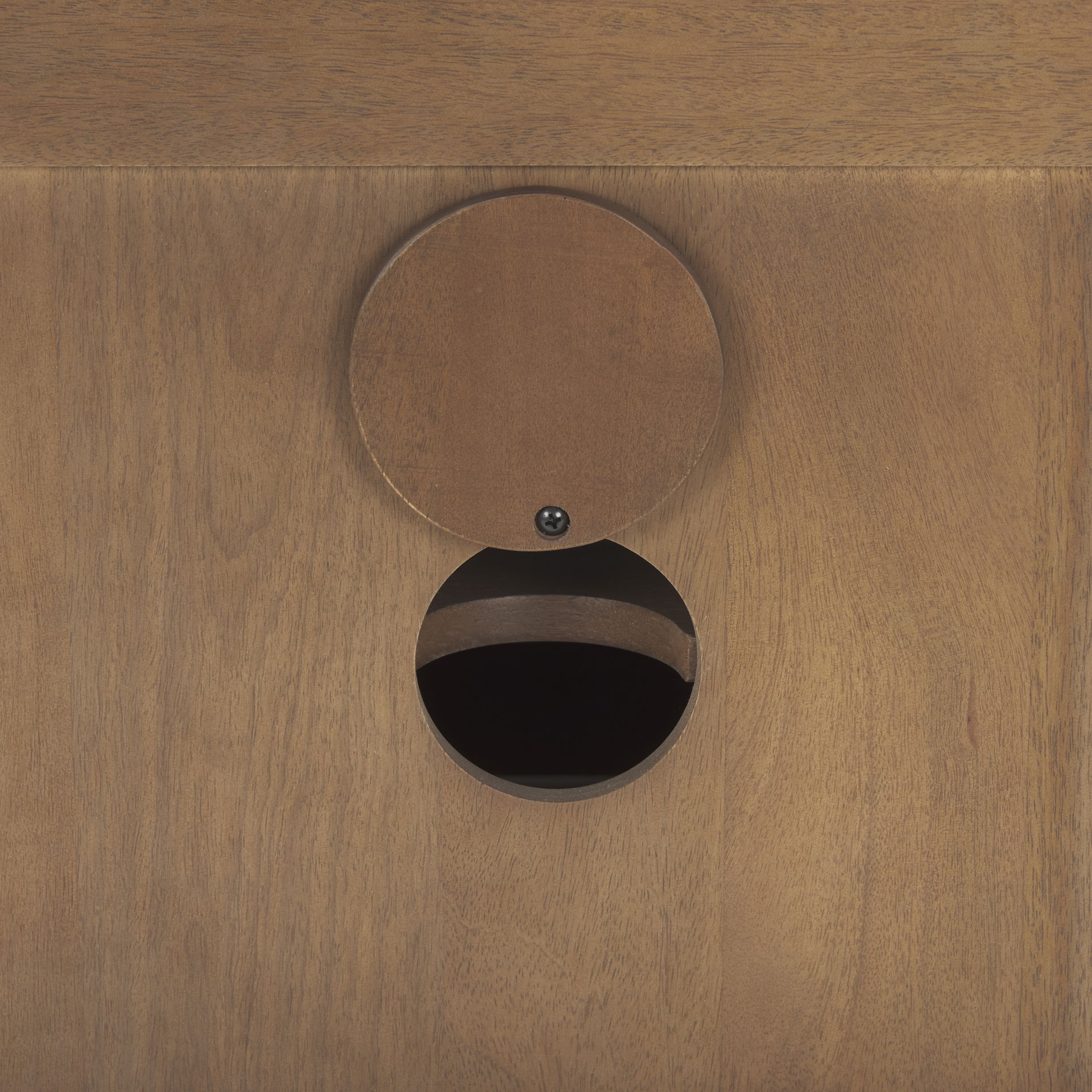 Grier 65' Medium Brown Wood with Cane Media Console, by Mercana, 65" length x 18.75" width x 23" height View 13