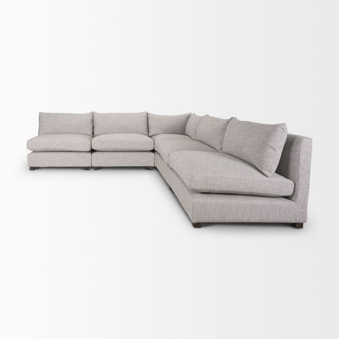 Halston 5 piece Banquet Light Grey Sofa Set
